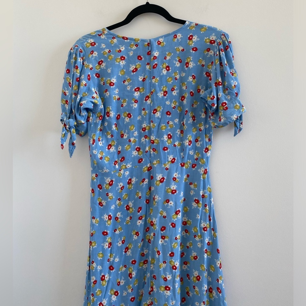 Faithfull The Brand Blue Erin Ditsy Floral Print Midi Dress Size 4 (Small) - Picture 10 of 12